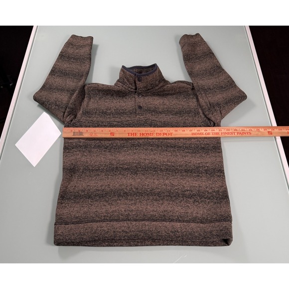 Eddie Bauer Quarter Snap Pullover Fleece Mens M High Collar Heathered Mid weight - Picture 6 of 11